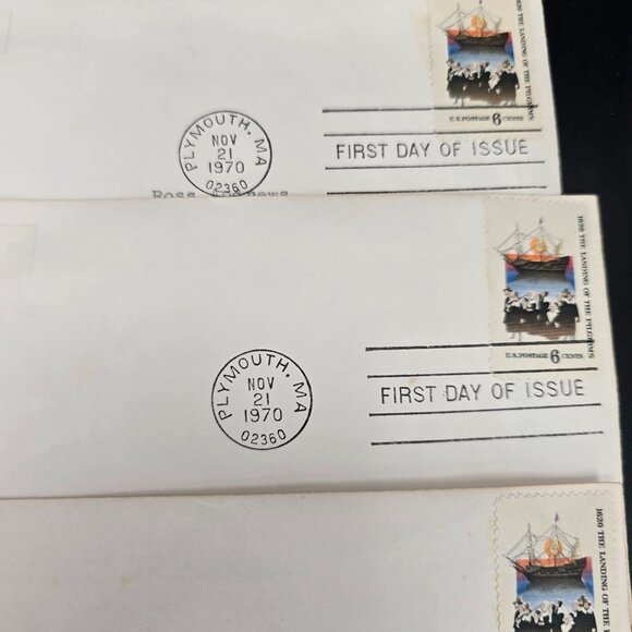 First Day Of Issue Covers U.S. Pilgrim 6¢ Stamp Plymouth MA 1970 Lot LI3015 - Picture 5 of 7